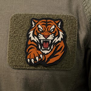Roaring Tiger Tactical PVC Morale Patch – 3D Rubber Beast Emblem (Hook Backing)