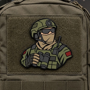 Tactical Operator PVC Morale Patch – Military Soldier Hook and Loop Emblem