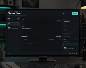 Dialogue Forge: editor de diálogos ramificados sin conexión para juegos independientes.