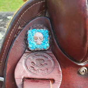 Saddle concho, latigo holder concho accessories, saddle bling, custom horse tack, custom western horse tack sugar skull concho