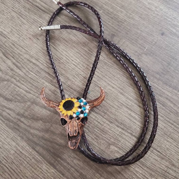 Texas Longhorn II Bolotie Western Country Cravate Necktie Bolo Tie[718] - Prêt-à-Porter
