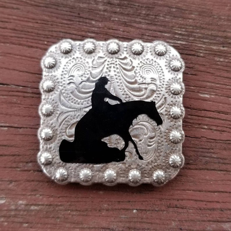Reining Horse Conchos Working Cow Horse Western Bridle Etsy