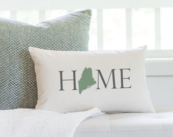 Maine Home State Lumbar Pillow Cover with optional pillow insert