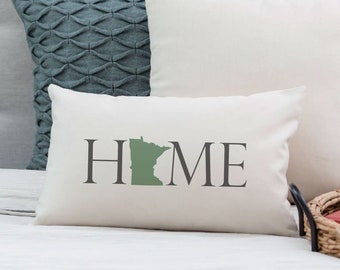 Minnesota Home State Lumbar Pillow Cover with optional pillow insert