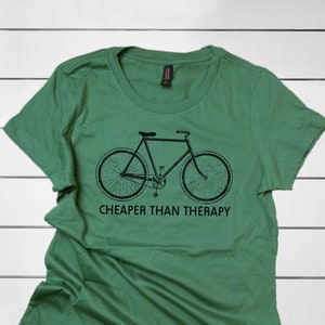 Bicycle T-Shirt, Bike Tee, Bicycle TShirt, Bicycle Shirt, Bike TShirt, Bike Shirt, Cheaper than Therapy, Funny Bike Shirt, Cycling Shirt