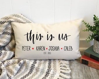 This is Us TV Show Personalized Pillow, Modern Farmhouse Decor, Custom Family Pillow, Adoption Gifts