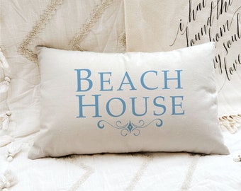 Beach Pillow, Beach House Pillow, Beach Decor, Lumbar Pillow, Cabin Pillow, Gift Pillow, Oblong Pillow, Nautical Pillow, Long Pillow