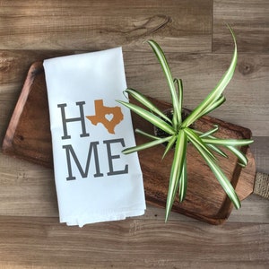 Texas State Flour Sack Towel, Texas State Tea Towel, Flour Sack Tea Towel, Housewarming Gift, Wedding Gift, Kitchen Decor, Real Estate Gift
