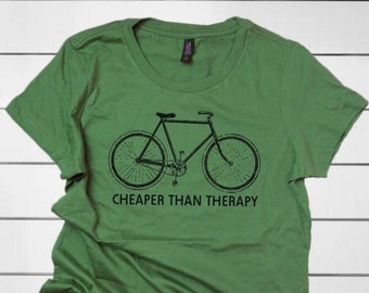 Cheaper Than Therapy Bicycle T-Shirt / SALE - Limited Stock