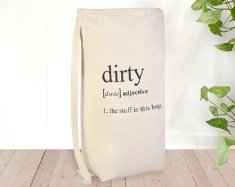 Large Laundry Bag with definition of Dirty, Funny Laundry Bag for Dorm, Laundry Hamper College Student Gift, Dirty Clothes Bag