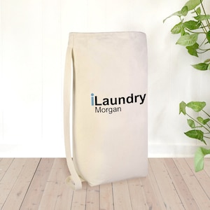 Large Laundry Bag, iLaundry Design Personalized with Name, College Student Gift, Dorm Room Storage Bag, Personalized Laundry Hamper