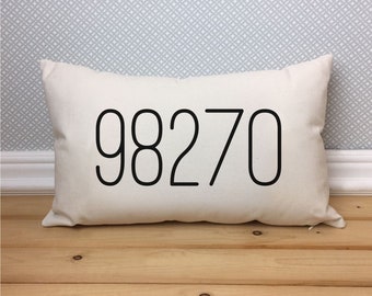 zip code pillows etsy