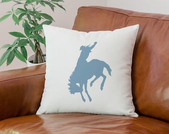 Cowboy Pillow Cover, Western Bronco Horse, Wild West Pillow, Bronco Busting Pillow Gift for Cowboy