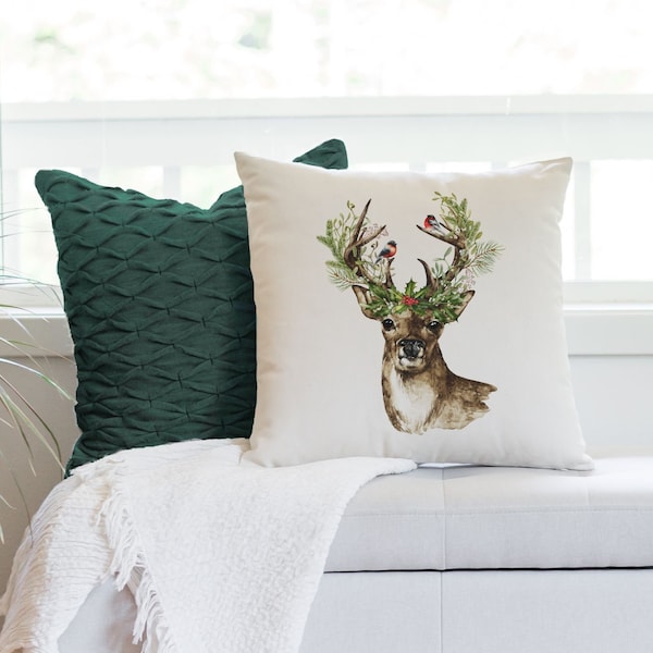 Deer Pillow Cover Etsy