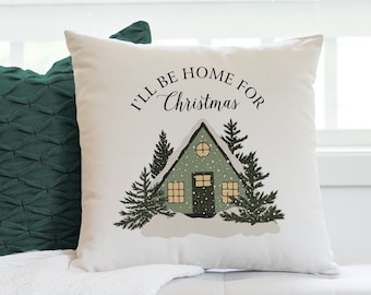 I'll Be Home For Christmas Pillow Cover with optional insert / Optional matching pillow set Christmas Car