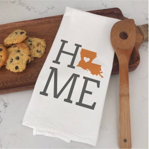 Louisiana State Flour Sack Towel, Louisiana State Tea Towel, Flour Sack Tea Towel, Housewarming Gift, Wedding Gift, Kitchen Decor, Birthday
