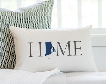 Rhode Island Home State Lumbar Pillow Cover with optional pillow insert