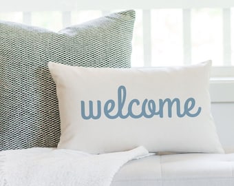 Welcome Pillow, House Warming Gift, Entryway Pillow, Welcome Home Decor, Guest room pillow, Welcome Home pillow