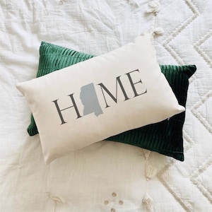 Mississippi Home State Lumbar Pillow Cover with optional pillow insert