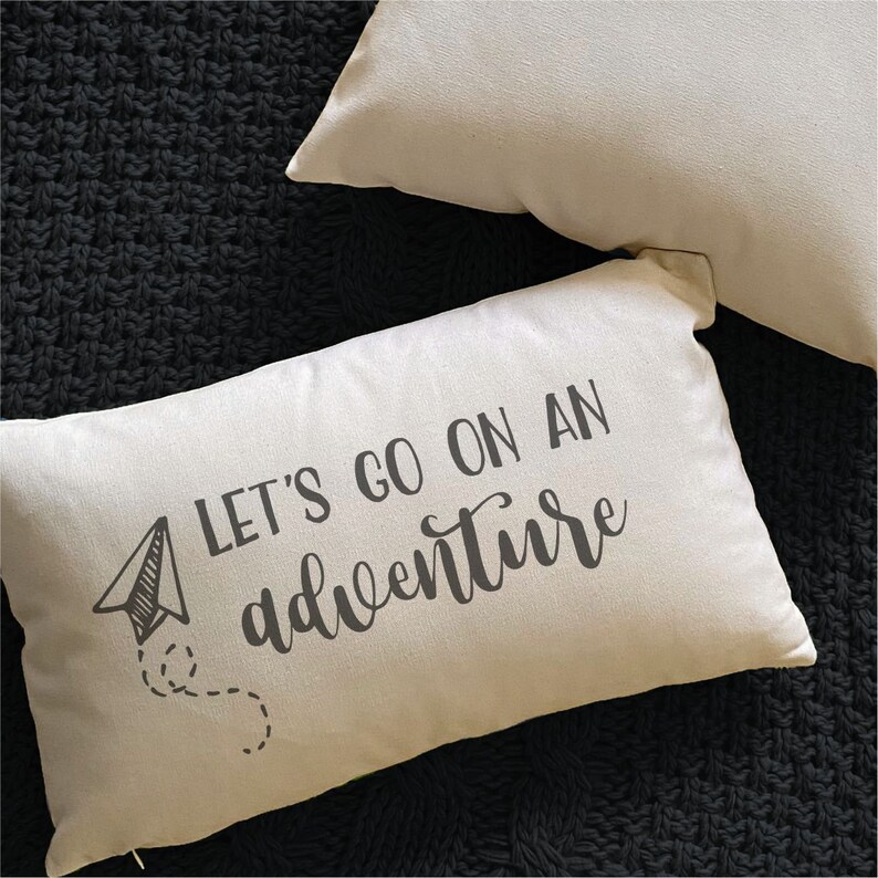 Let's Go on an Adventure Pillow, Adventure Pillow, Paper Airplane Pillow, Decorative Pillow, Home Decor image 2