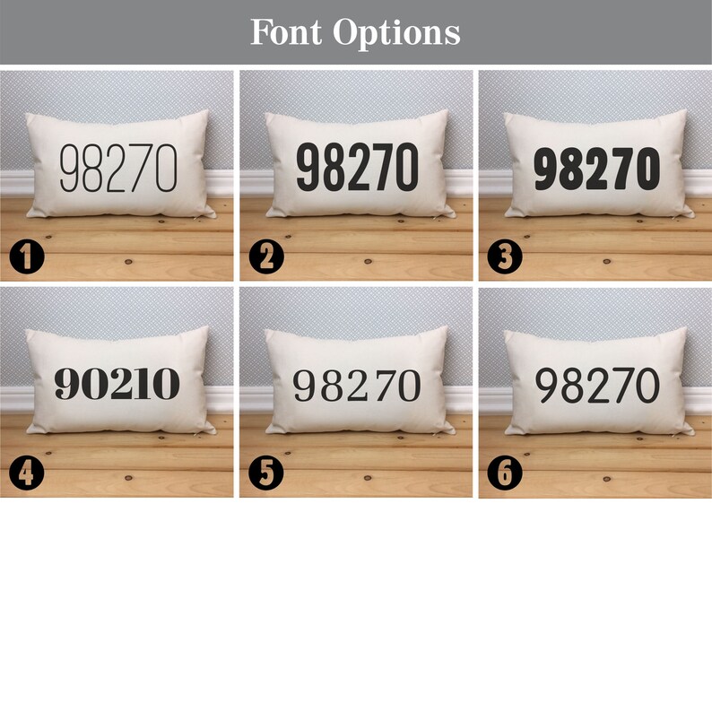 Zip Code Pillow / Oblong Postal Code Pillow / Address Home Etsy