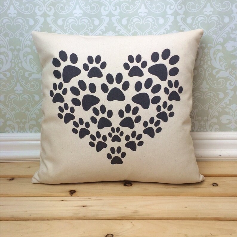 Paw Print Pillow Dog Lover Pillow Dog Lover Gift Paw Etsy