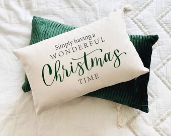Simply Having A Wonderful Christmas Time Lumbar Pillow with optional insert