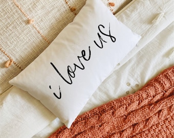 I love Us Couples Pillow, Custom Cozy Pillow for Valentines Day, Anniversary Gift