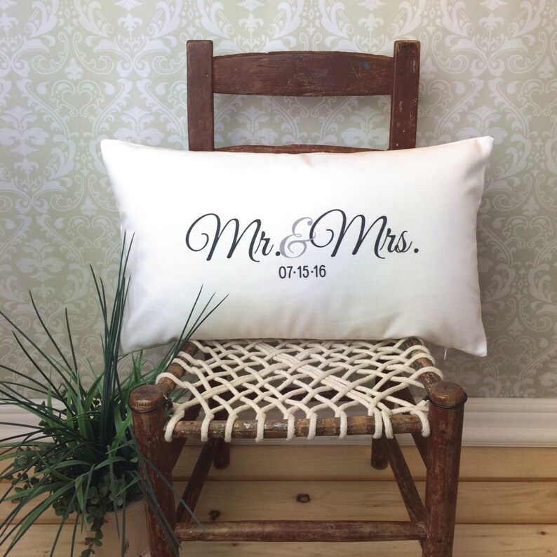 Mr. & Mrs. Pillow Lumbar Pillow Wedding Pillow Anniversary Etsy