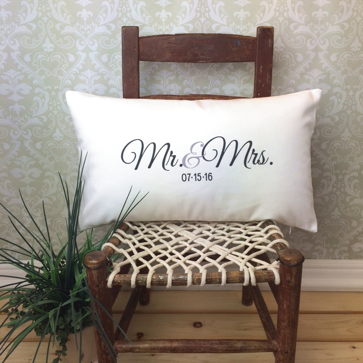 Mr. & Mrs. Pillow Lumbar Pillow Wedding Pillow Anniversary Etsy