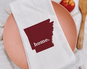 Arkansas State Flour Sack Towel,  Arkansas State Tea Towel, Arkansas Decor, Flour Sack Tea Towel, Mother's Day Gift, Wedding Gift, State Art