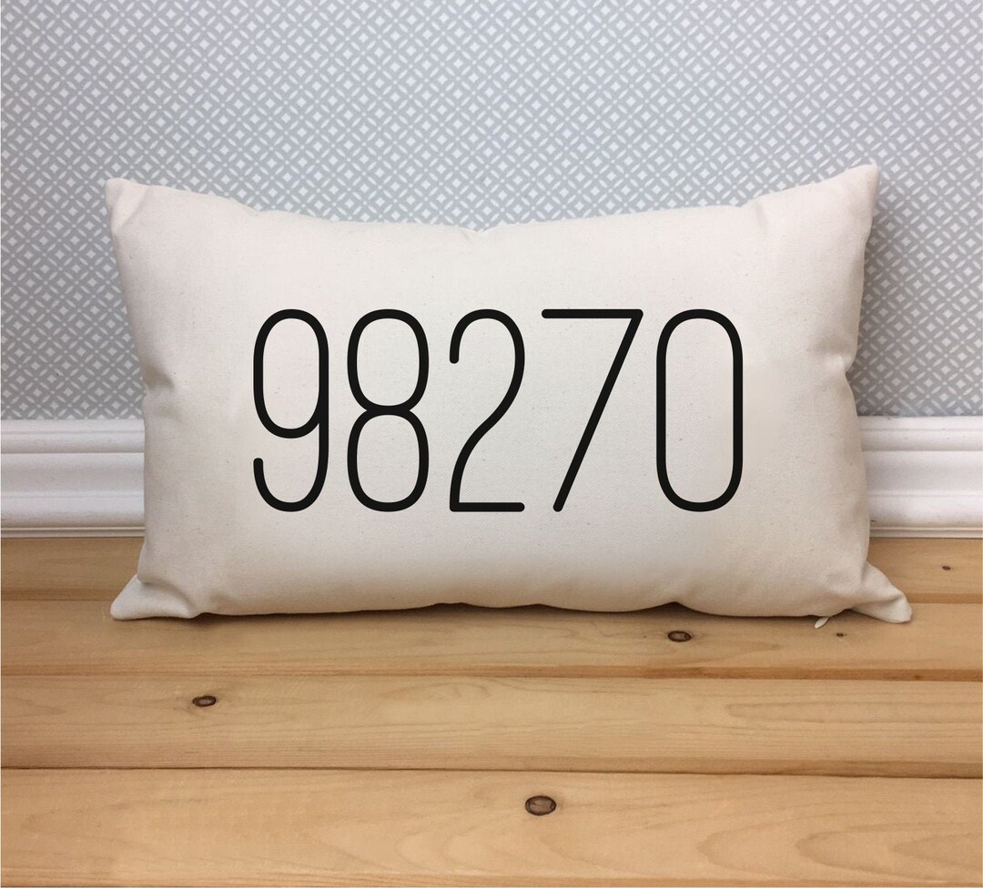Custom Zip Code Pillow / Oblong Postal Code Pillow / Address Etsy
