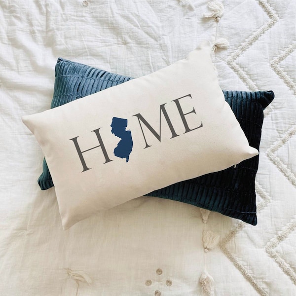 New Jersey Home State Lumbar Pillow Cover with optional pillow insert