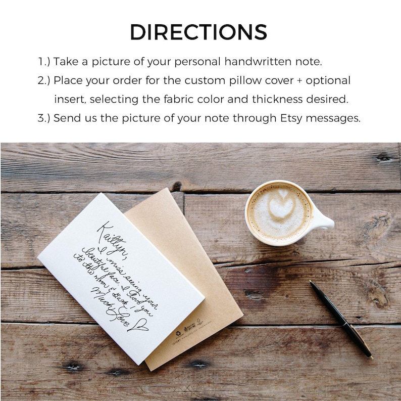 May include: A white card with a handwritten note that says "Kaitlyn, I miss seeing your beautiful face. I love you to the moon & back! Much Love ❤️". The card is on a brown envelope on a wooden surface. There is a cup of coffee with a heart design in the foam and a pen on the surface.