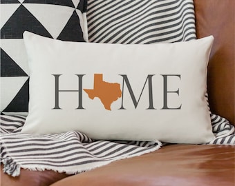 Texas Home State Lumbar Pillow Cover with optional pillow insert