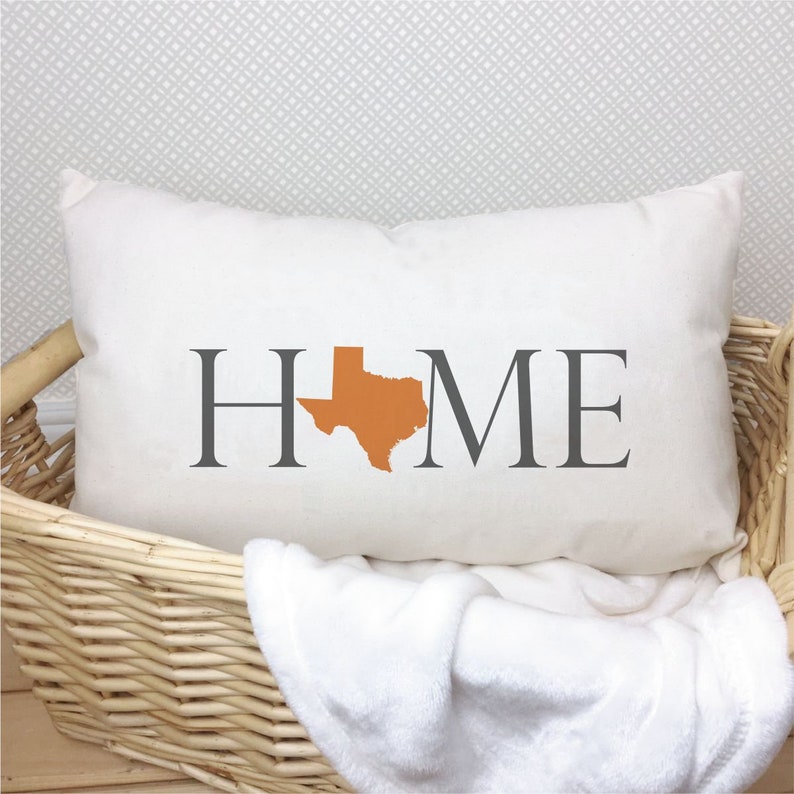 Texas Home State Lumbar Pillow Cover with optional pillow insert image 2