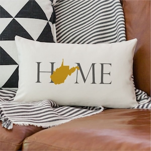West Virginia Home State Lumbar Pillow Cover with optional pillow insert