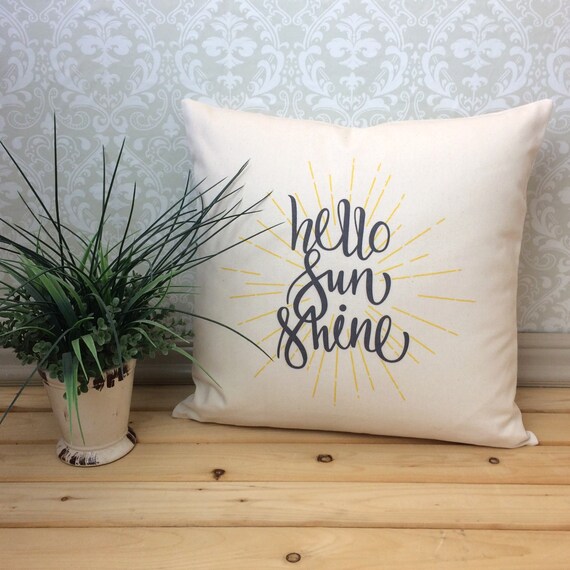Hello Sunshine Pillow Cozy Cotton Pillow Hello Sun Shine Etsy