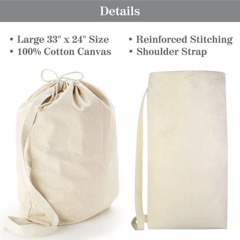 Laundry Bag Personalized With Name Large Cotton Canvas Etsy