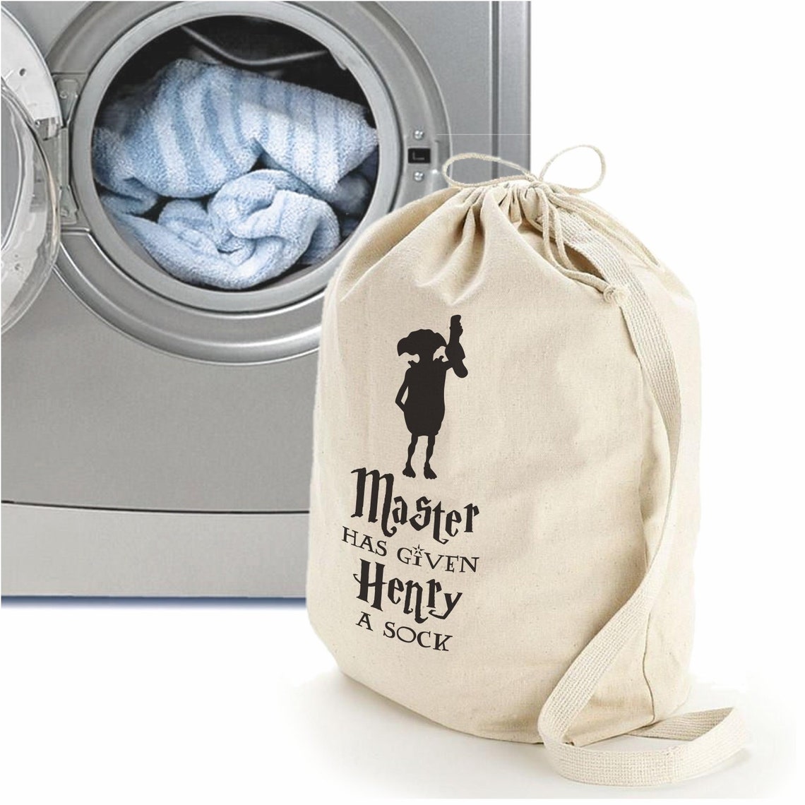 Laundry Bag Personalized With Name Large Cotton Canvas Etsy