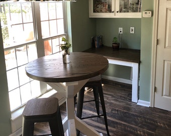 Kitchen table, high top table, dinning table, reclaimed wood table, round table