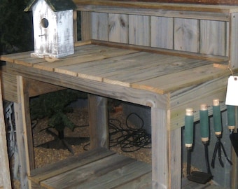 Potting Table, Reclaimed Wood Potting Table, Potting Bench