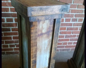 Reclaimed wood column, podium, plant stand, wedding decor, church decor