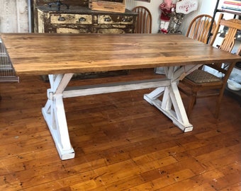 Farmhouse Table, Dinning table, Reclainwd wood table