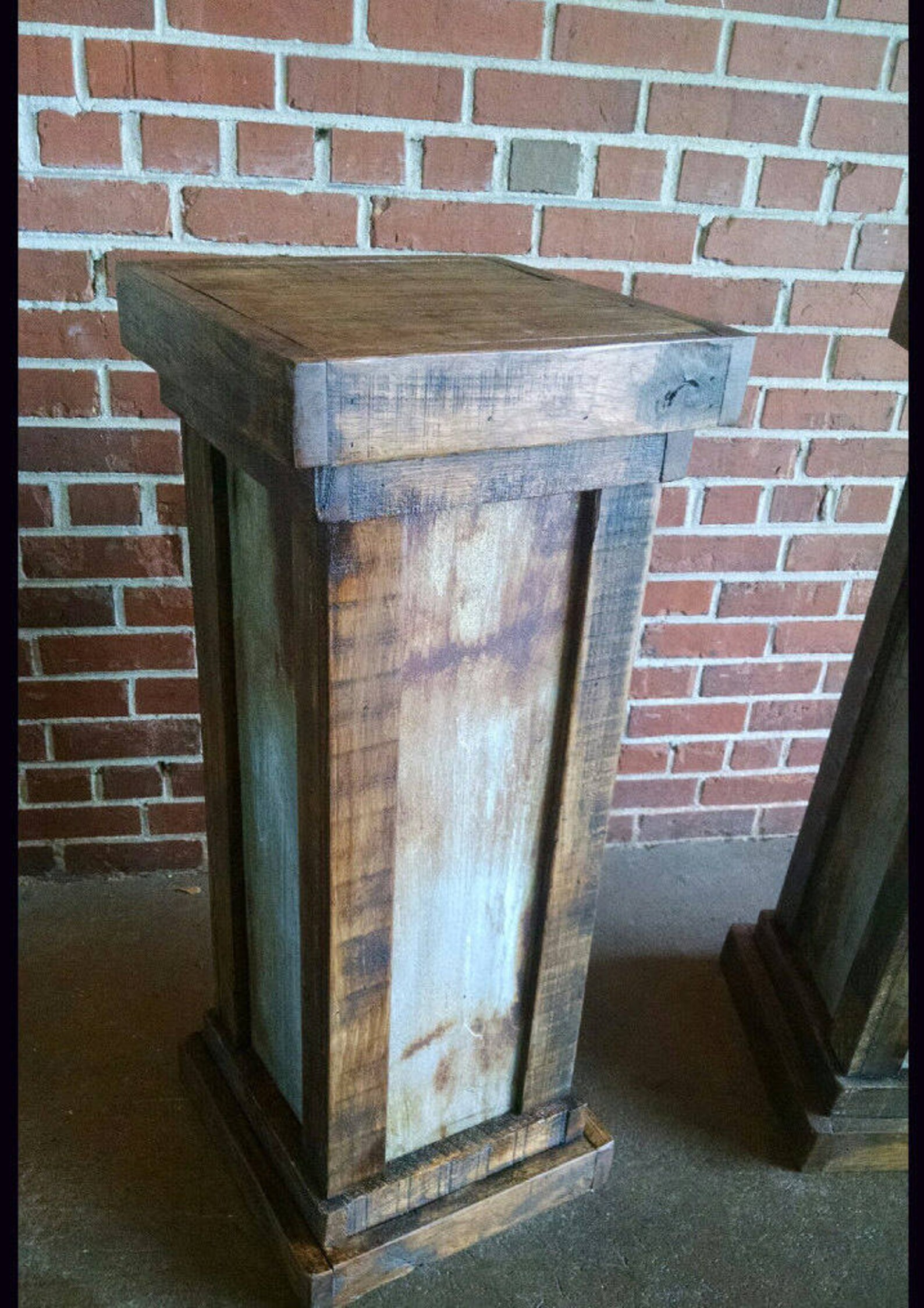 Reclaimed wood column podium plant stand wedding decor Etsy