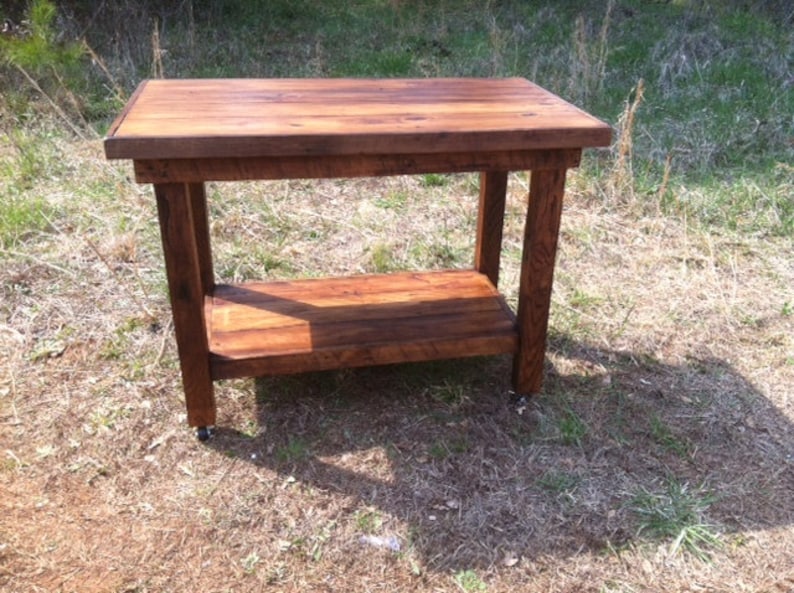 Kitchen island land, wood kitchen island,rustic island image 1