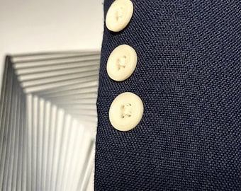 Blazer vintage azul marino Hopsack de peso ligero, talla 40 L, estilo preppy 3/2, fabricado en EE. UU., estilo Ivy League.