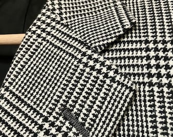 NOUVEAU vintage des années 90 J Crew rameur BOLD Glen Plaid Tweed laine manteau sport 42 R USA
