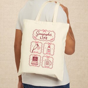 Sonographer Canvas Tote Bag, Ultrasound Tech, RDMS, RDCS, Echo Technologist, Grad Gift