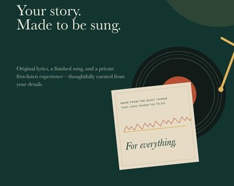 Personalized Song From Your Story: Original Lyrics, MP3 and Private Reveal